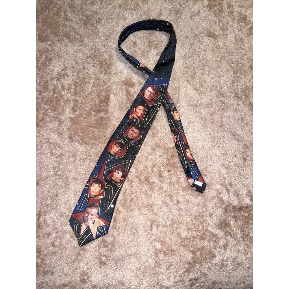 VTG 1994 Ralph Marlin Star Trek Tie Original Series Crew 57"×3 3/4" Made in USA